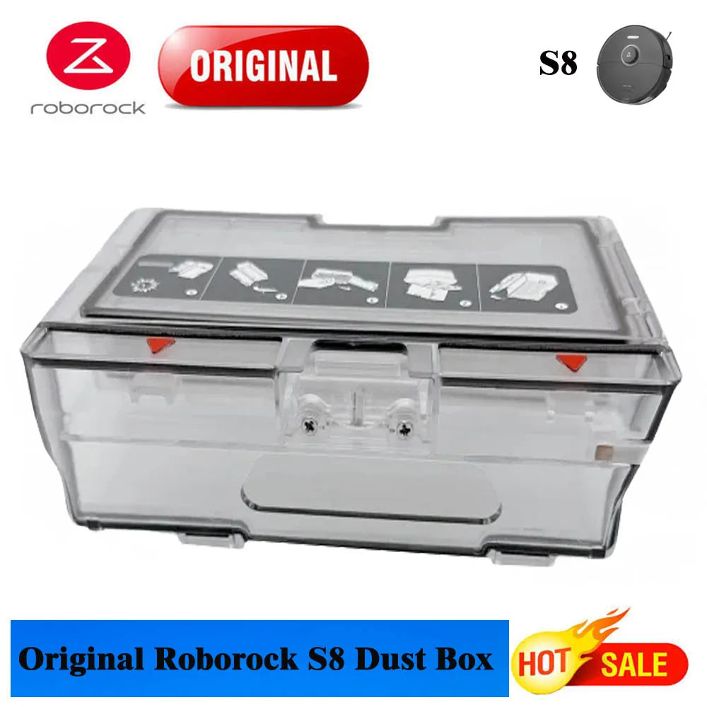 Original Roborock S8 Dustbin 400ml Capacity Accessories For Roborock S8 Robot Vacuum Cleaner Dust Box Global Version Spare Parts