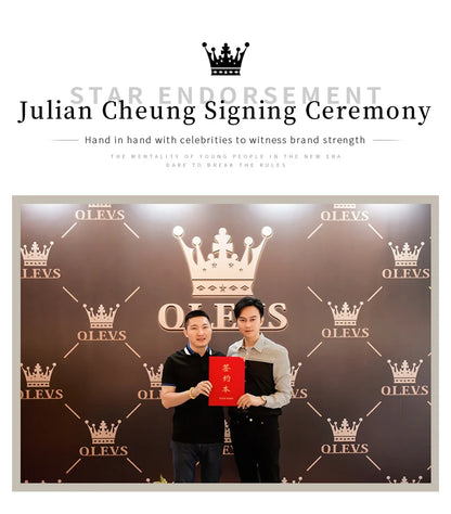 OLEVS 8697 Luxury Elegant Quartz Women's Watch Tungsten Steel Strap Fashion Waterproof Calendar Diamond dial Women's Watch