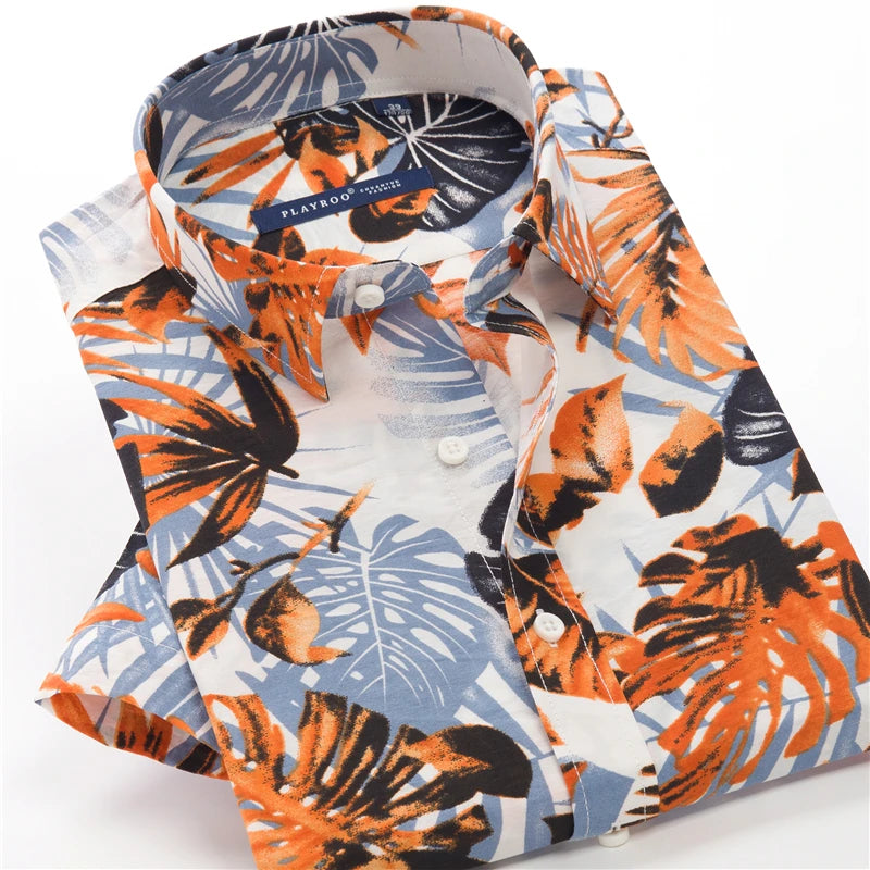 Plus Size 5XL 6XL 7XL 8XL 9XL 10XL  Mens Short Sleeve Print Shirt 2021 Summer New Men's Floral Hawaiian Shirts Casual Loose Tops