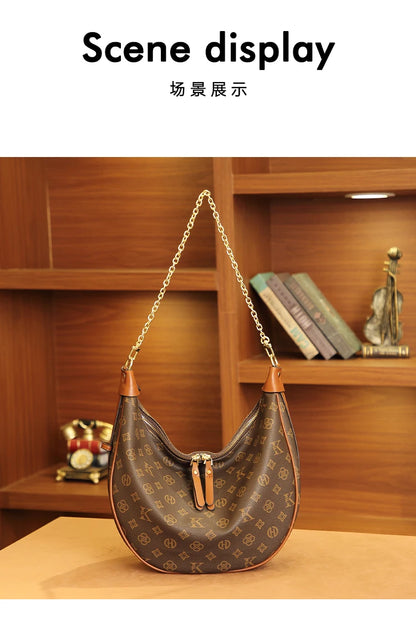Mkf Genuine Crescent Bag 2025 New Presbyopic Large Capacity High-End Original Accessible Luxury Fashion Single Shoulder Crossbody Armpit Bag