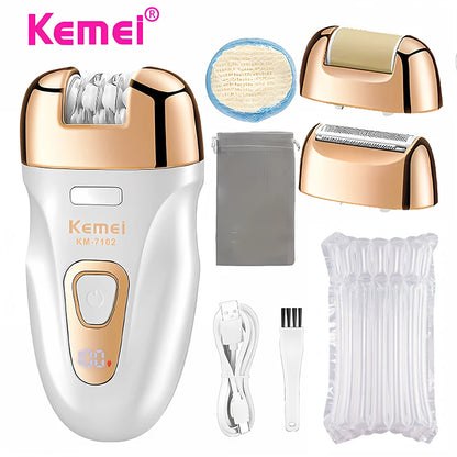 Kemei KM-7102 Electric Hair Removal Device Women's Shaver Personal Hair Removal Device Hair Puller Hair Removal Artifact white