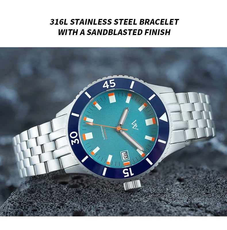 WM Watch NH35 Automatic Mechanical Watch Men Sapphire AR Coated 200M Water Resistant Ceramic Bezel Welly Merck Watches 203M-WM