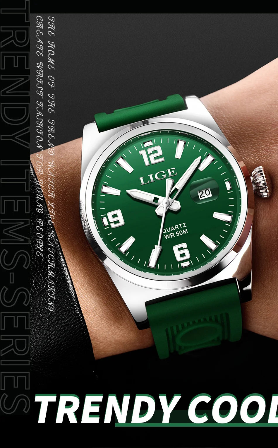 LIGE Man Watch Fashion Military Sport Quartz Calendar Watches for Men Waterproof Luminous Business Male Clock Relogio Masculino