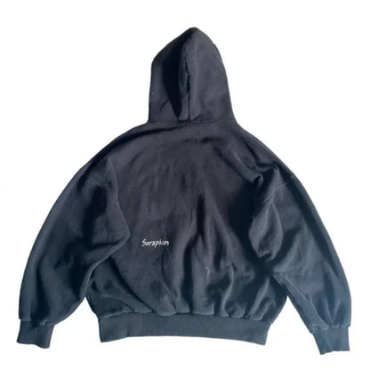 90S American Vintage Hoodies Gothic Pattern Zip Up Hoodie Winter Womens Mens Hip Hop Long Sleeve Coats Loose Hooded Sweatshirt