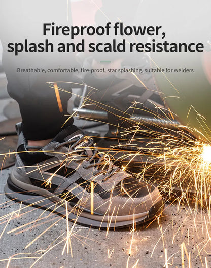 Waterproof Work Safety Shoes Steel Toe Cap Reflective Strip Indestructible Anti-smash Men Sneakers Construction Male Footwear