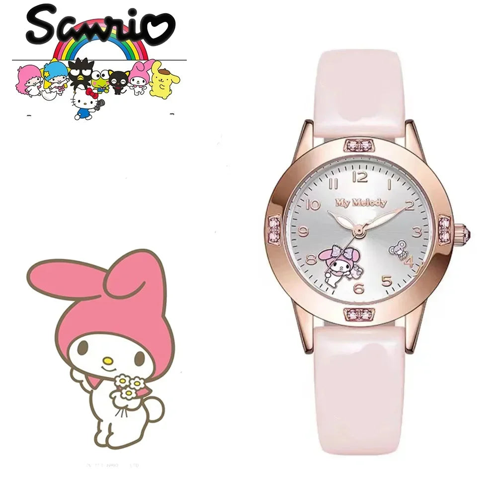 Sanrio Hello Kitty Women Watch Kuromi Cinnamoroll Kawaii Quartz Casual My Melody WristWatch Women Girl Children Gifts