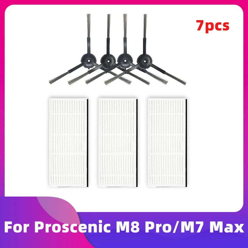 Fit For Proscenic M8 Pro M7 Max Robot Vacuum Cleaner Main Roller Side Brush Hepa Filter Mop Cloth Rag Dust Bag Replacement Part