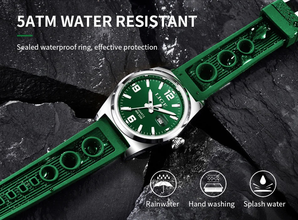 LIGE Man Watch Fashion Military Sport Quartz Calendar Watches for Men Waterproof Luminous Business Male Clock Relogio Masculino