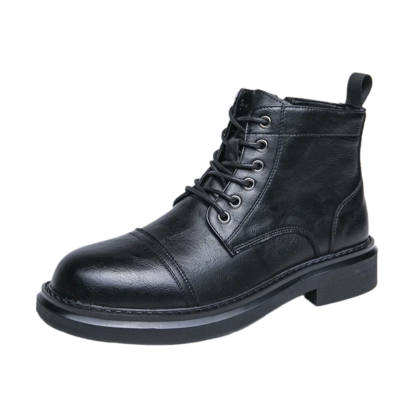 Fashion Outdoor Men Boots Anti-slip Wearable Boots Lace Up Versatile Male Leather Shoes Business Ankle Boot Dating Loafers Shoes