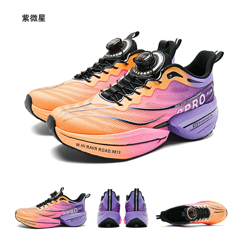 Marathon Carbon Plate Air Cushion Men Sports Running Shoes Breathable Lightweight Women's Comfortable Athletic Nonskid Sneakers