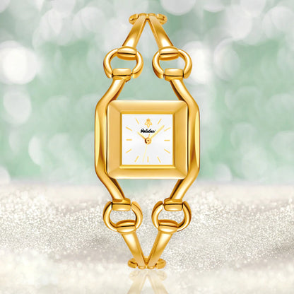 YaLaLuSi Newest Ladies Quartz Watches Women's Small Watches Luxury Casual Fashion Bracelet Including Tools Gold-Green