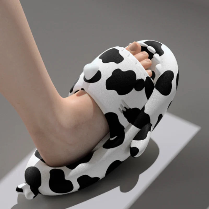 Summer Women Shark Slippers Men Cute Soft EVA Bathroom Sandals Adults Outdoor Cow Flip Flops Couples Non-slip Cartoon Slides