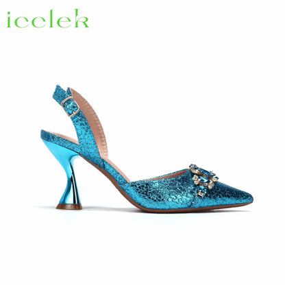 New Arrivals Special Design Pink Color African Women Shoes and Bag Set Pointed Toe Sandals for Wedding Party