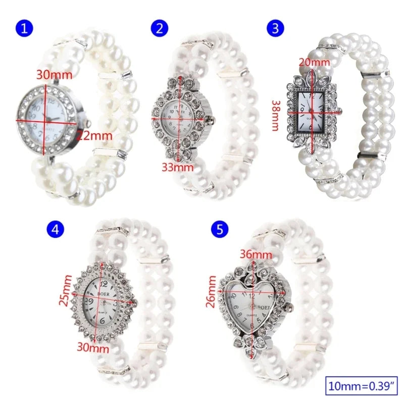 Fashion Women Watch Clock Women Casual Wristwatches Pearl Beaded Bracelet Watches Strap Quartz Wrist Watch Horloges Jewelry Gift