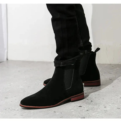 Fashionable Men Chelsea Boots PU Korean Version Versatile Suede European and American Short Boots Size 38-46 Men Boots