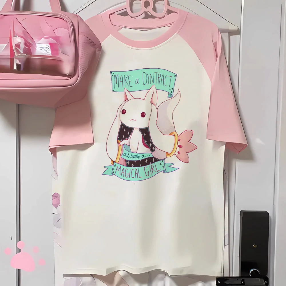 Madoka Magica tshirt women Japanese summer casual wear Tee female funny harajuku streetwear clothing