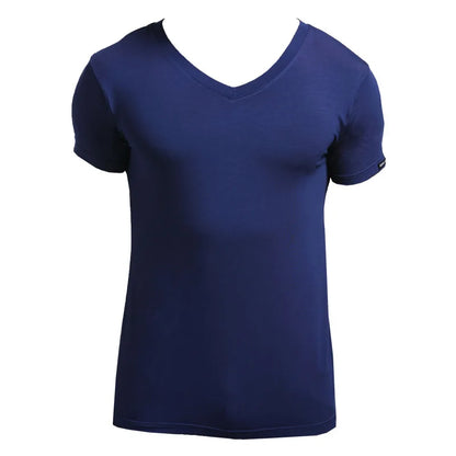 Modal summer round neck tight men's short sleeve V-neck T-shirt solid color vest T-shirt slim-fit sports undershirt