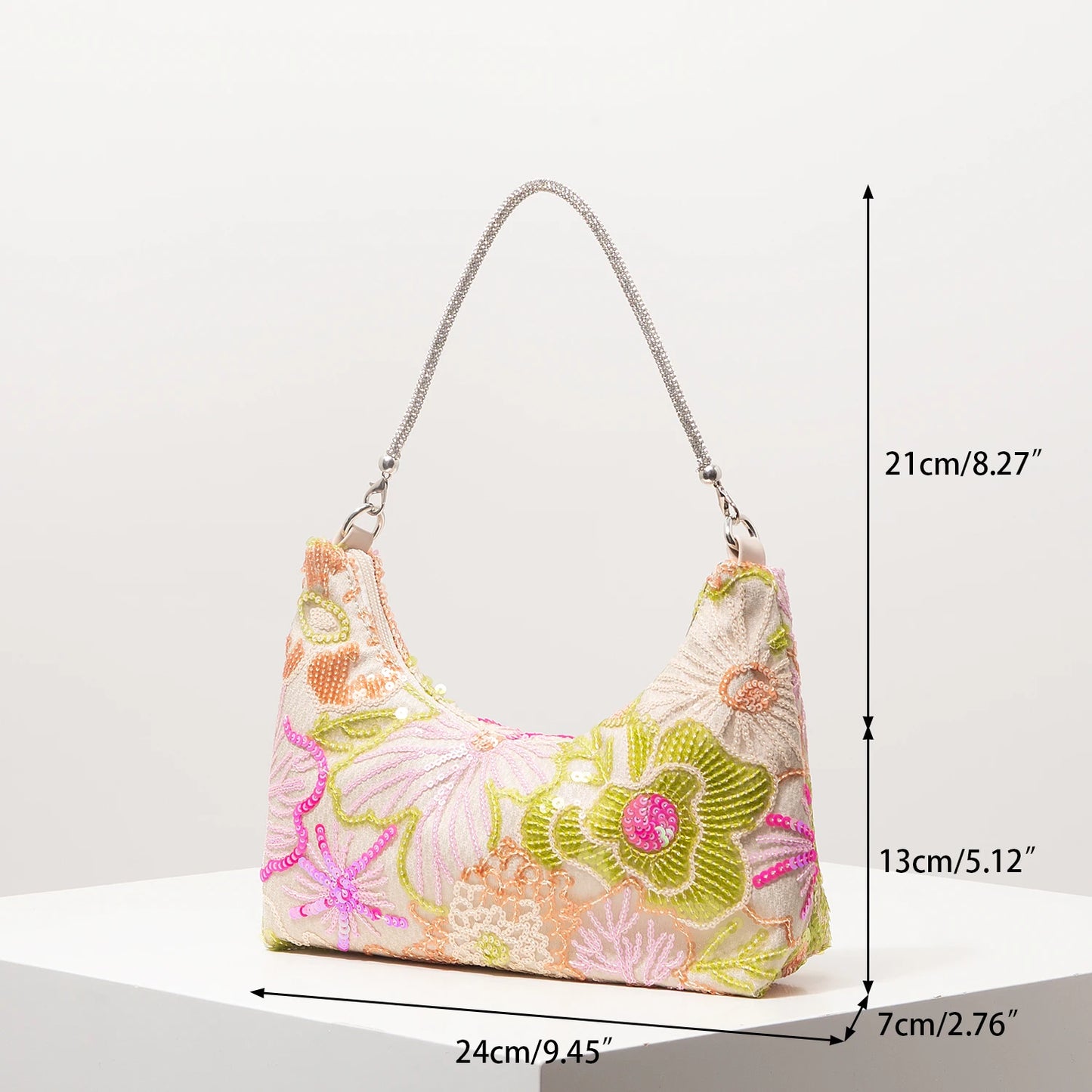 Floral Bag，Bridal Patry，Sequin Bag，Premium Style  Shoulder Bag For Women，Prom Accessories，Wedding Items，Bag For Women Elegant