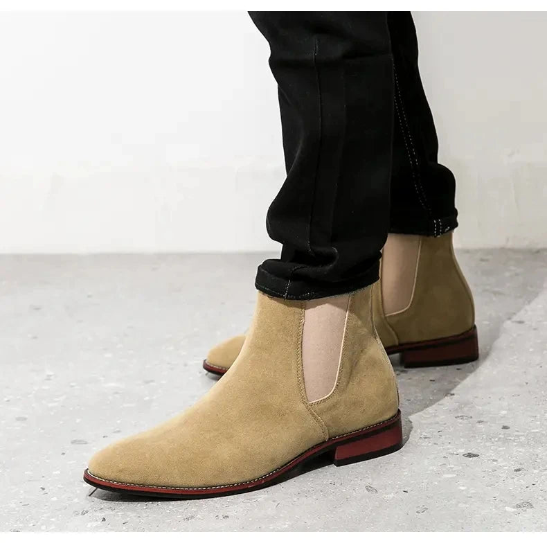 Fashionable Men Chelsea Boots PU Korean Version Versatile Suede European and American Short Boots Size 38-46 Men Boots