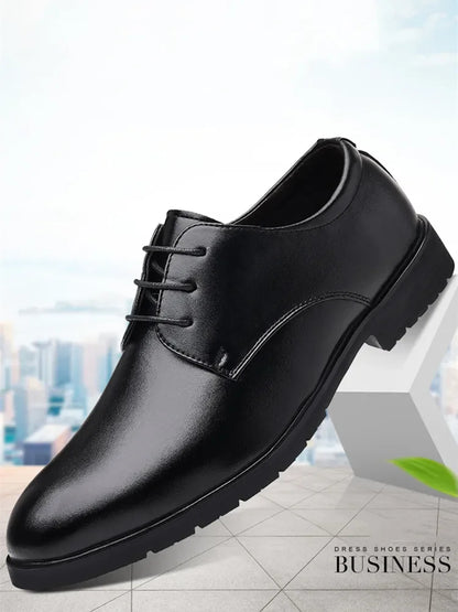 High Quality Formal Leather Men Dress Shoes Breathable Mens Casual Shoes Italian Luxury Brand Lace-Up Non-slip Men Driving Shoes