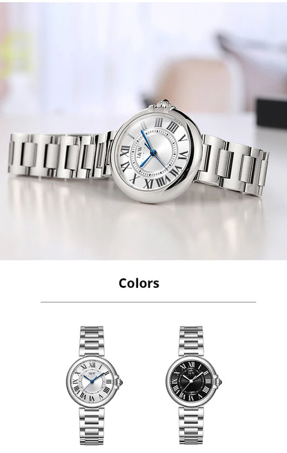 Relogio Feminino Switzerland I&W 2022 New Women Quartz Watches Sapphire Glass Waterproof 316L Stainless Steel Watch for Women