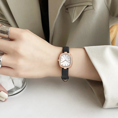 2024 New Womens Watch Hannah Martin Original Leather Rose Gold Simple Quartz Watch Top Brand 3Bar Waterproof Fashion Women Watch