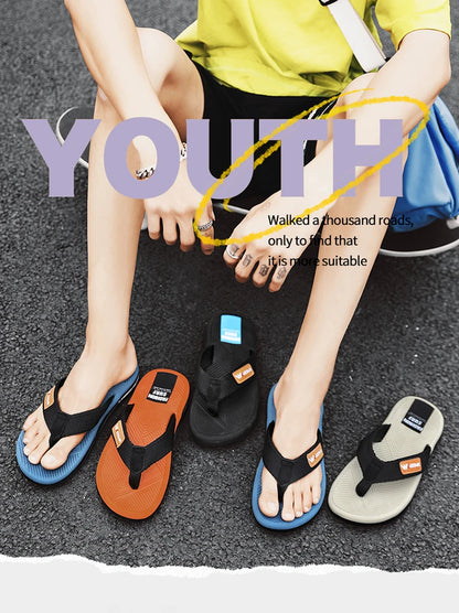 2023 Summer Flip Flops Men Beach Sandals Anti-slip Breathable Casual Men Beach Slippers Outdoor Big Size 45