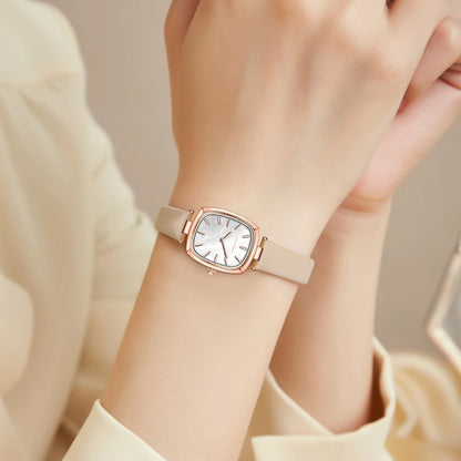 2024 New Womens Watch Hannah Martin Original Leather Rose Gold Simple Quartz Watch Top Brand 3Bar Waterproof Fashion Women Watch