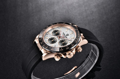 PAGANI DESIGN Watches Meteorite Surface Luxury Quartz Watches For Men Stainless Steel Waterproof Chronograph AR Sapphire Crystal