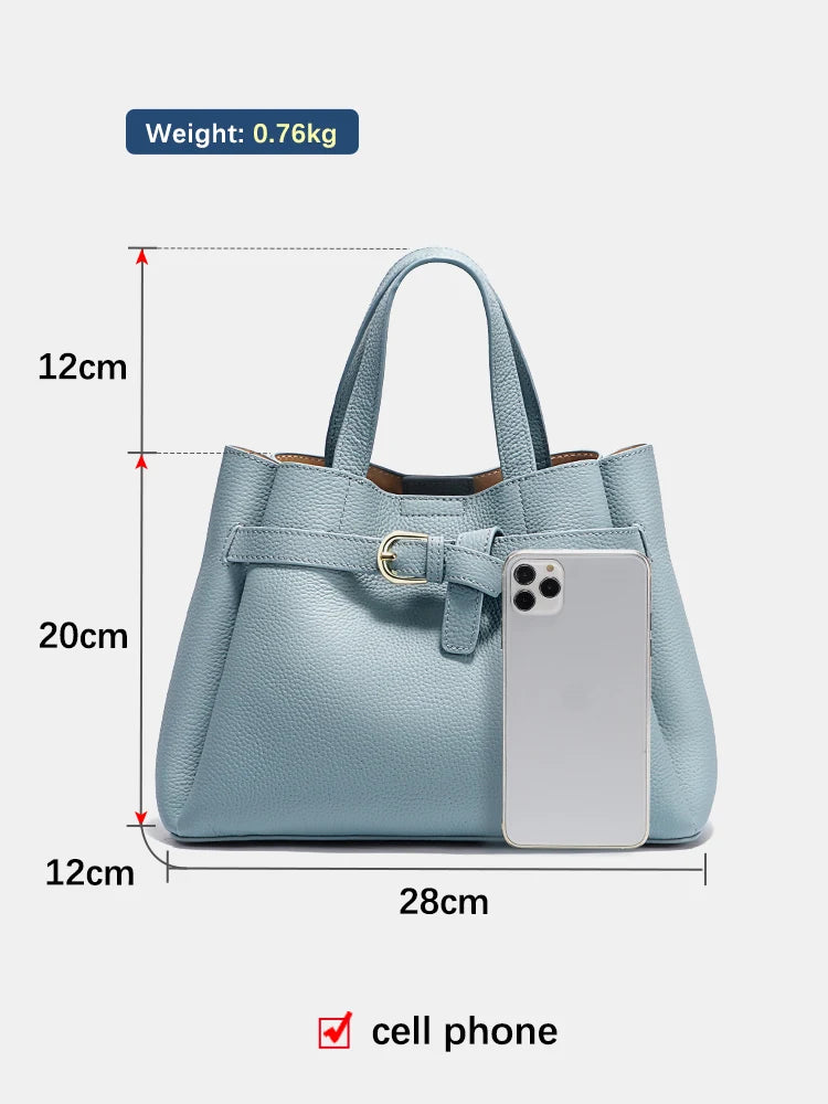 Zency Genuine Leather Top-handle Bag For Women Luxury Designer Crossbody Bag Zipper Purse Elegant OL Handbag 2025 New Shoulder