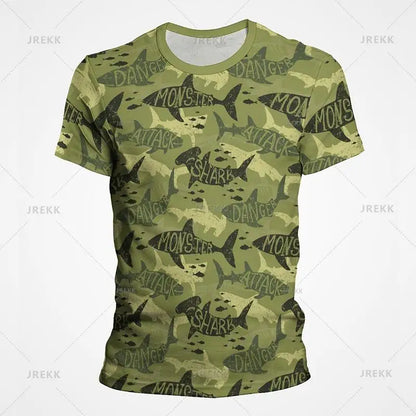 Camouflage T-Shirt Men Clothes Outdoor Fashion Casual O Neck Short Sleeve Tee Summer Streetwear Oversized Sport Military T Shirt