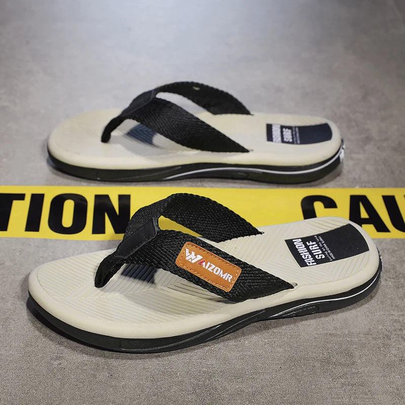 2023 Summer Flip Flops Men Beach Sandals Anti-slip Breathable Casual Men Beach Slippers Outdoor Big Size 45