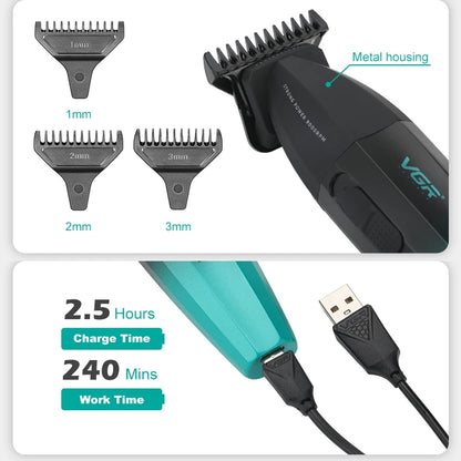 Original VGR 0mm zero Metal Electric Hair Beard Trimmer For Men Body Face Electric Clipper Hair Cutting Rechargeable