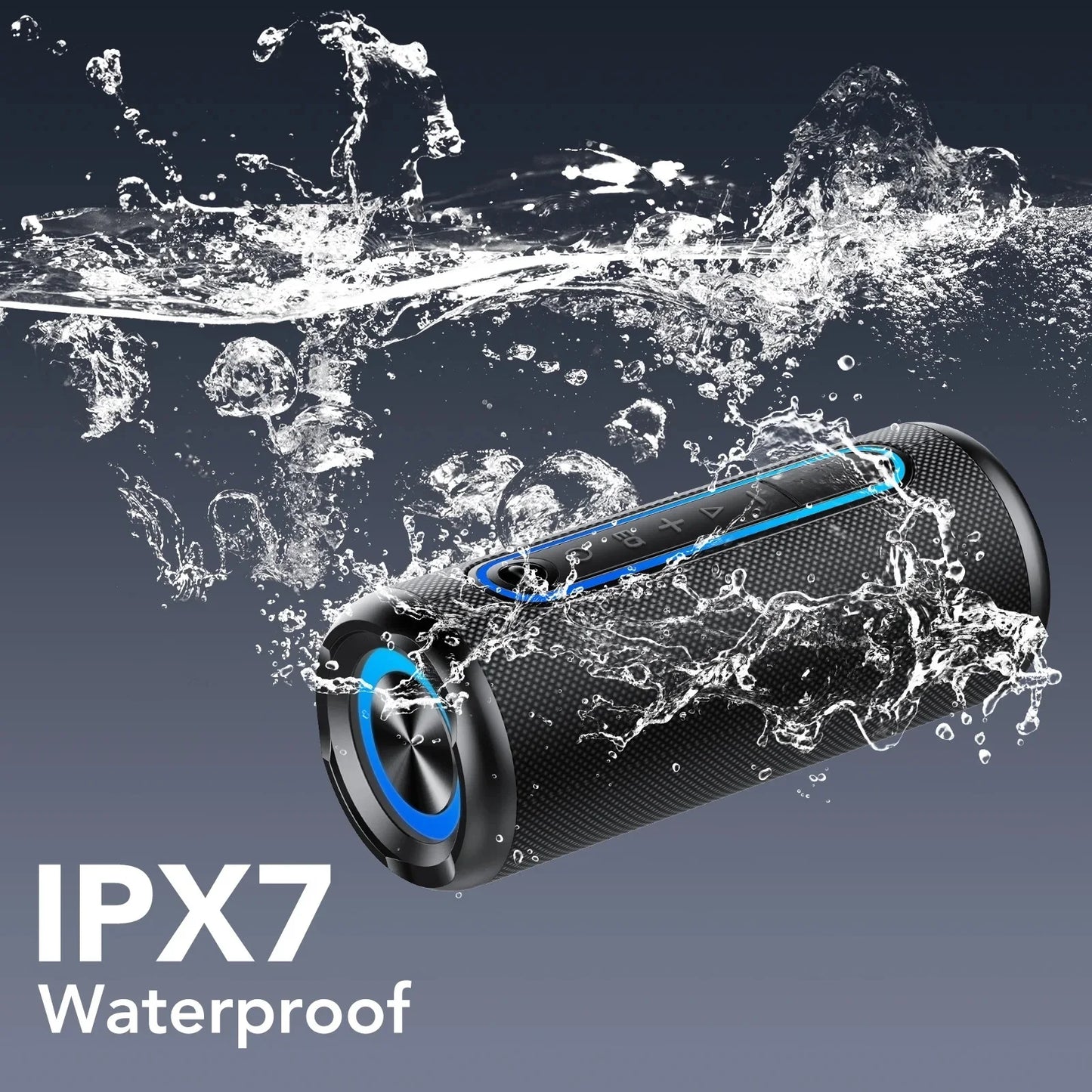 Bluetooth Speakers, Portable Wireless Speaker with 30W Loud Stereo Sound, BT5.4, IP7 Waterproof, 24H Playtime, Portable Speaker