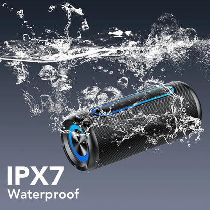 Bluetooth Speakers, Portable Wireless Speaker with 30W Loud Stereo Sound, BT5.4, IP7 Waterproof, 24H Playtime, Portable Speaker