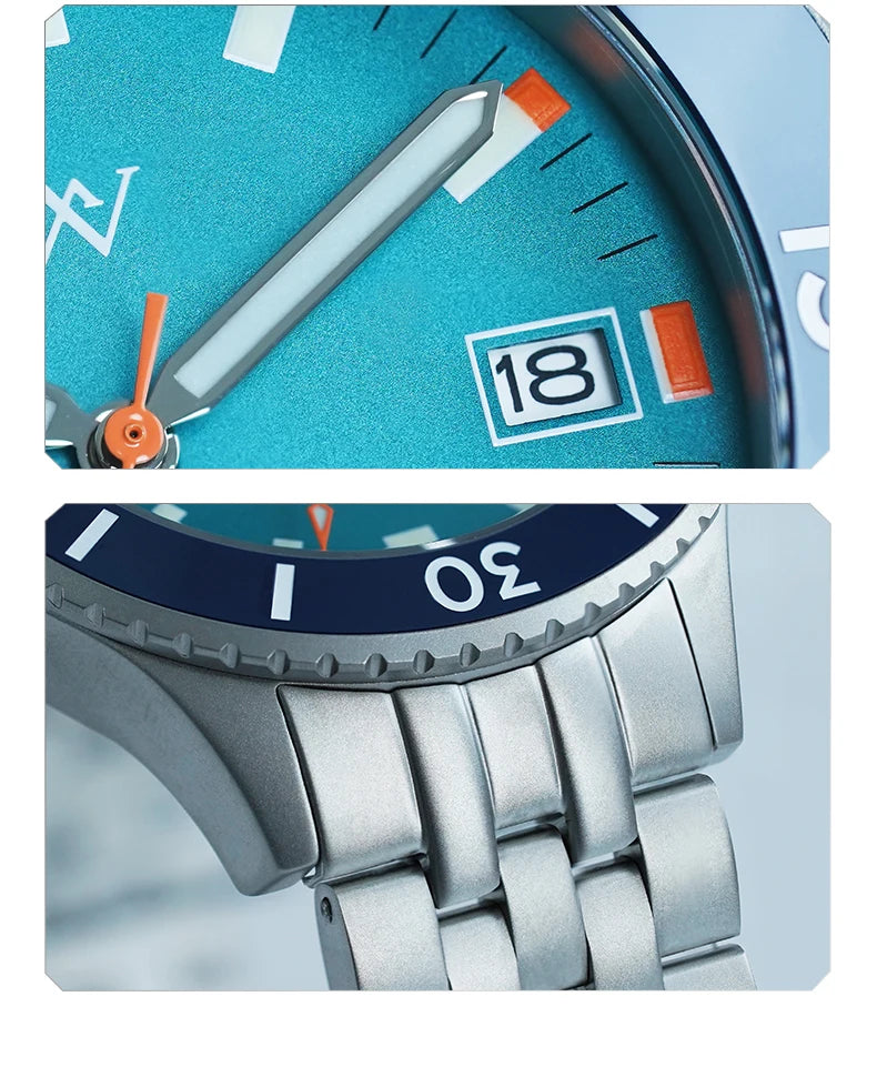 WM Watch NH35 Automatic Mechanical Watch Men Sapphire AR Coated 200M Water Resistant Ceramic Bezel Welly Merck Watches 203M-WM