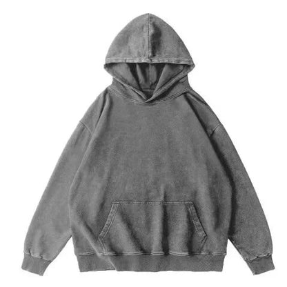 Washed out Thin Cotton Hoodie Sweatshirt Shoulder Drop Shoulder Large Size Women's Clothing Straight Cut Cuff Neckband