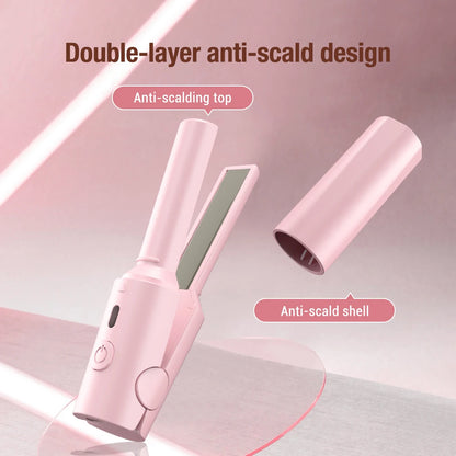 Portable Hair Straightener Mini Curling Iron Women Ceramic Straightening Styling Tools Curling and Straightened Dual-use Splint