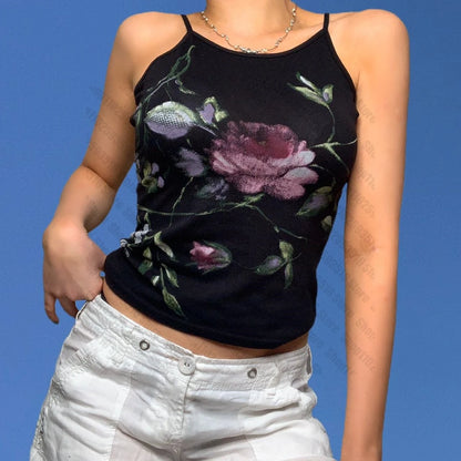 Crop Top Sexys Kawaii Top Women Aesthetic Tops for Women Women's Cropped Grunge Clothes Y2k Female Clothing 90s Vintage Clothes