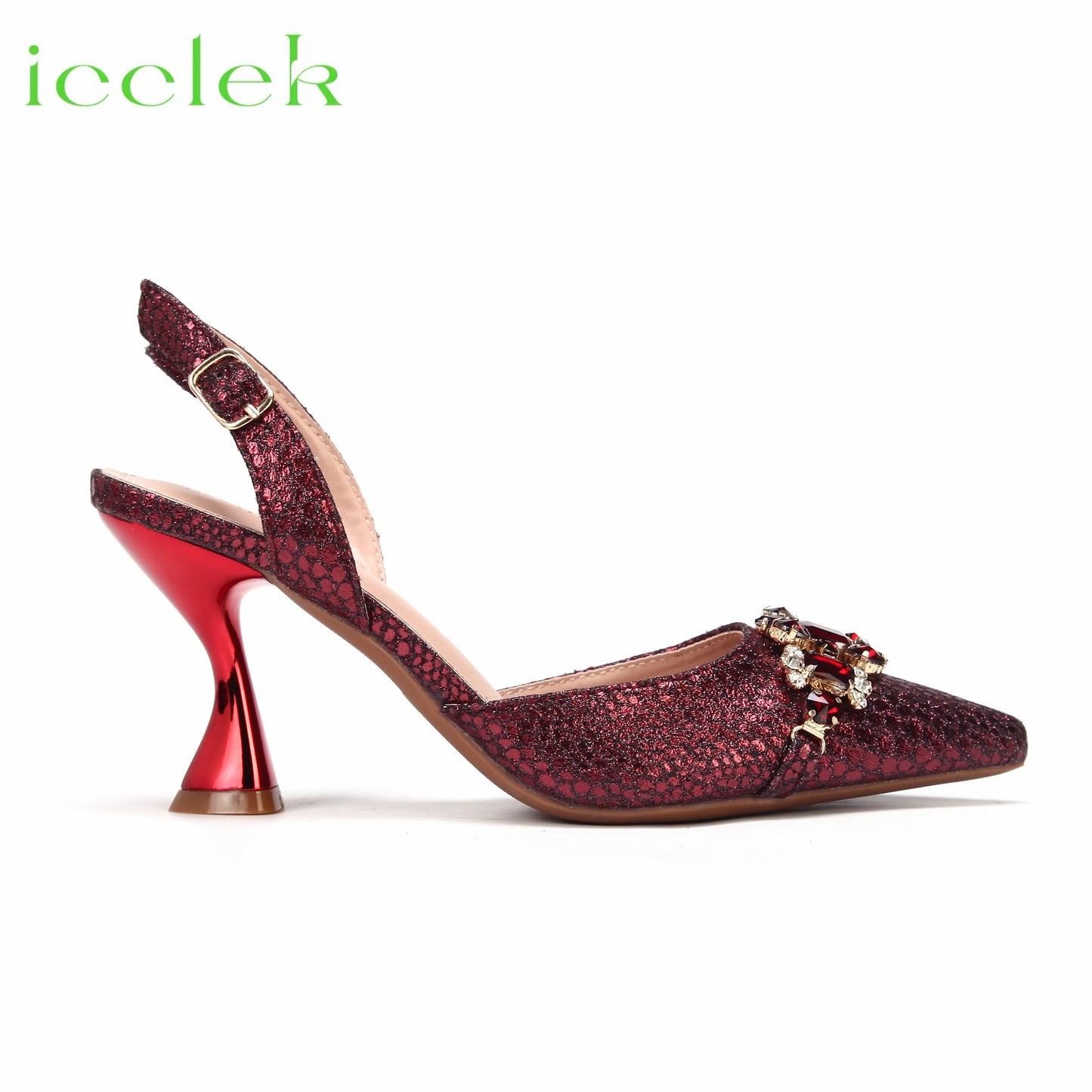 New Arrivals Special Design Pink Color African Women Shoes and Bag Set Pointed Toe Sandals for Wedding Party