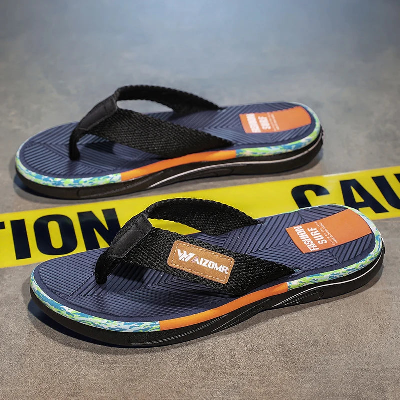 2023 Summer Flip Flops Men Beach Sandals Anti-slip Breathable Casual Men Beach Slippers Outdoor Big Size 45