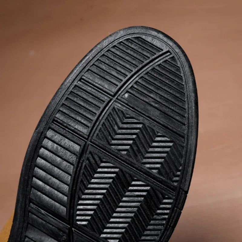 Winter Outdoor Men Casual Shoes Leather Ankle Boots No-slip High Top Male Work Shoes High Quanlity Square Head Men Chelsea Boots