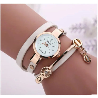Women Watches Rhinestone Multilayer Bracelet Watch Women Faux Leather Strap Analog Quartz watch Fashion Dress Clock часы женские