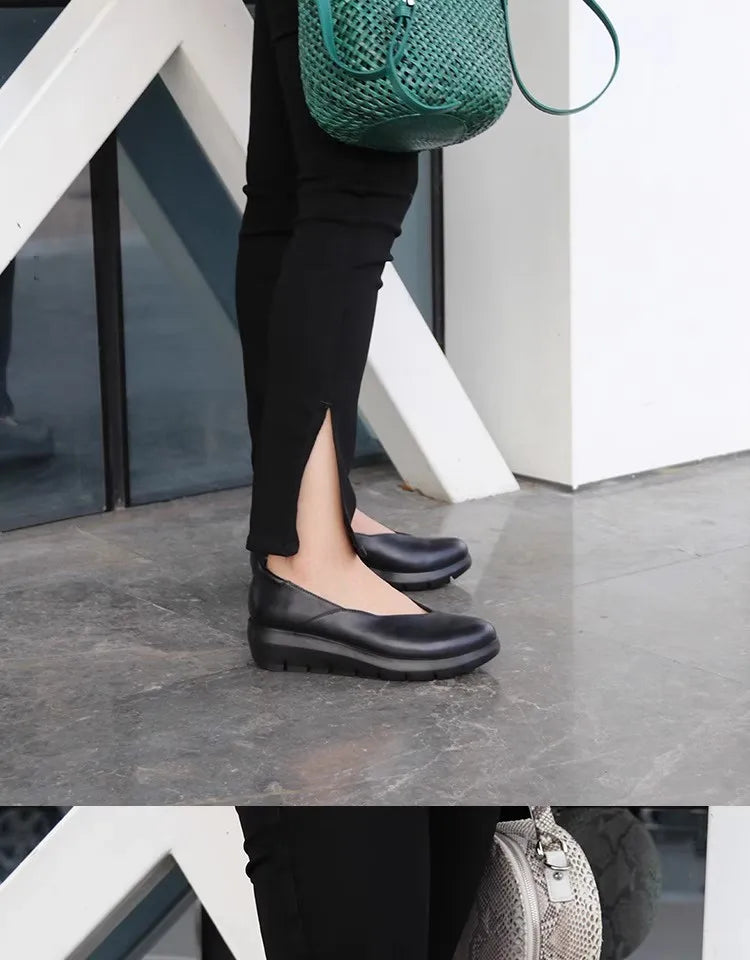 Women Fashion Wedge Heel Pumps 2025 Spring Summer Lightweight Platform Loafers Woman Soft Sole Comfort Casual Shoes Plus Size 42