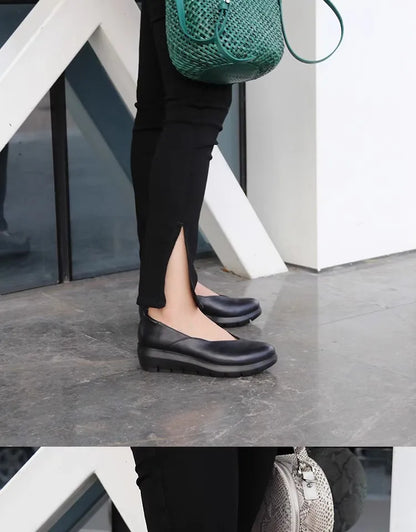 Women Fashion Wedge Heel Pumps 2025 Spring Summer Lightweight Platform Loafers Woman Soft Sole Comfort Casual Shoes Plus Size 42