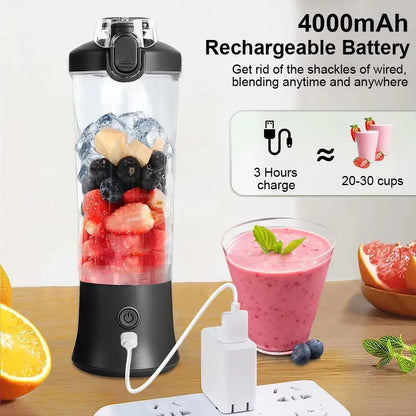 Mini Portable Blender Electric Fruit Juicer Smoothie Orange Fresh Juice Blender Multifunction Rechargeable Portable Juicer Mixer