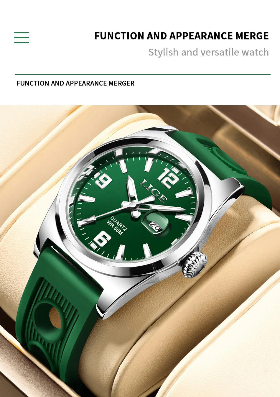 LIGE Man Watch Fashion Military Sport Quartz Calendar Watches for Men Waterproof Luminous Business Male Clock Relogio Masculino