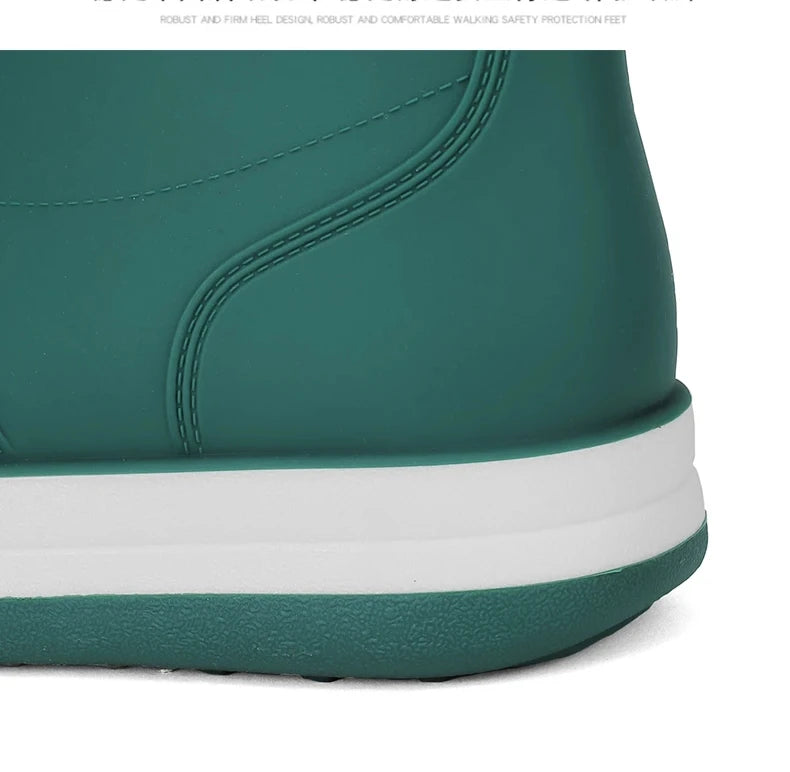 Men's Rain Shoes in The Cylinder Waterproof Wear-resistant Injection Molding Rubber Breathable New Outdoor Walking Water Shoes