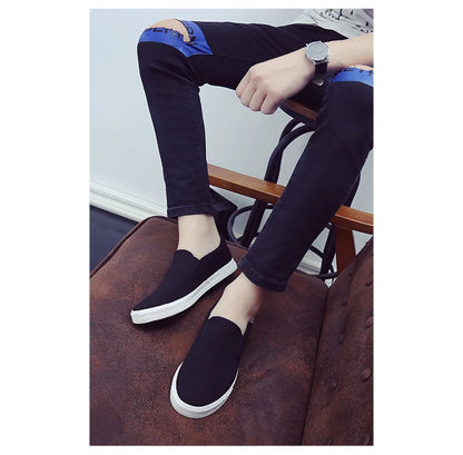 Men's Casual Shoes Canvas Slip-On Loafers Low Style Breathable Light Fashion Shoes for Men Walking White Shoe Zapatos De Hombre
