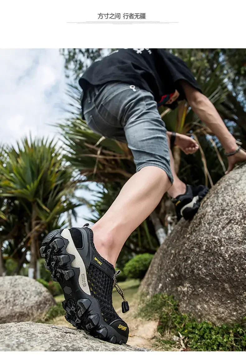 Men's Fishing Shoes Summer Casual Wading Shoes Thick-soled Non-slip Hiking Shoes for Men Breathable Tenis Barefoot Sneakers